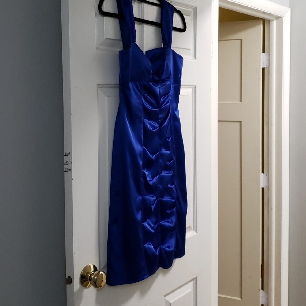 Silk blue formal dress